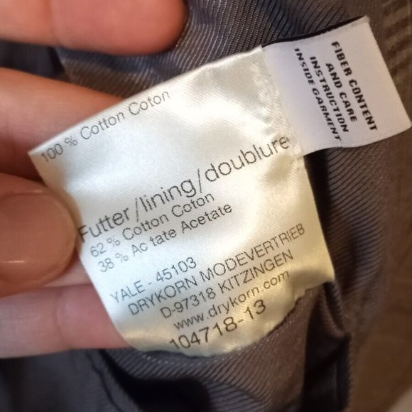 DRYKORN - checkered cotton coat Sz 52 - Picture 10 of 11